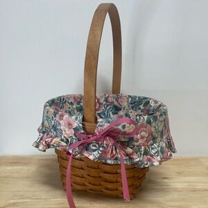 1993 Longaberger Mothers Day Basket Combo with Protector and Floral Liner